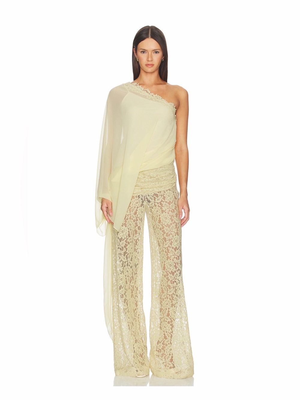 DE LA VALI ELIA TOP, SIZE 4 & ROCIO TROUSER, SIZE 6 IN ANTIQUE YELLOW